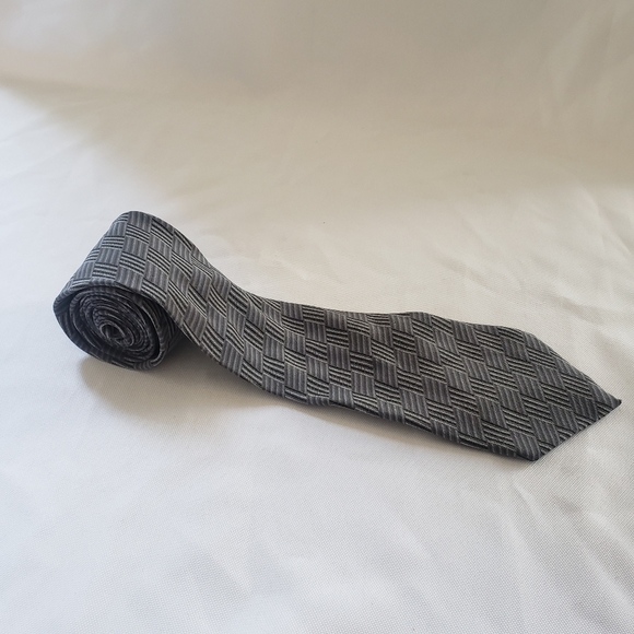 Mario Valentino gray Silk Tie - Picture 3 of 9